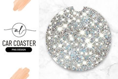 Round car coaster png design with sparkling glitter Product Image 1