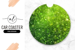 Green sparkle round car coaster png design Product Image 1