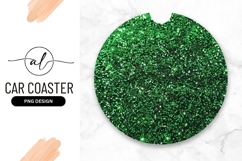 Green glitter round car coaster png design Product Image 1