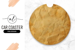 Old Wrinkled Paper Texture Round Car Coaster Product Image 1