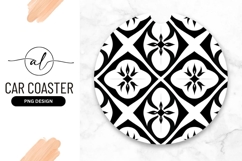Black And White Floral Pattern Round Design Product Image 1