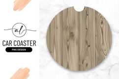 Light Brown Wooden Round Car Coaster Png Product Image 1
