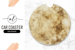 Brown Round Car Coaster Png With Cracks Product Image 1