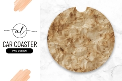 Vintage Circular Paper Texture Round Car Coaster Product Image 1