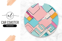 Colorful Abstract Geometric Round Car Coaster Png Product Image 1