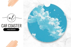 Abstract Round Car Coaster Png White Splash Product Image 1