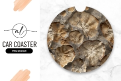 Abstract Floral Round Design Car Coaster Png Product Image 1