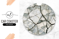 Cracked Stone Texture Pattern Round Car Coaster Product Image 1