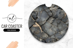 Cracked Rock Texture Round Car Coaster Png Product Image 1