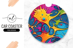 Colorful Abstract Round Car Coaster Png Product Image 1