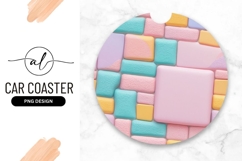 Pastel Colored Blocks Round Car Coaster Png Product Image 1