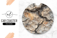 Cracked Earth Texture Round Car Coaster Png Product Image 1
