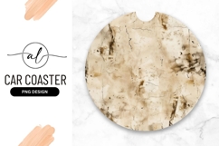 Beige Textured Round Car Coaster Png Product Image 1
