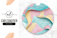Pastel Abstract Circular Round Car Coaster Png Product Image 1