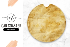 Distressed Round Paper Texture Round Car Coaster Product Image 1