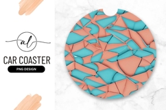 Abstract Circular Geometric Pattern Round Car Coaster Product Image 1