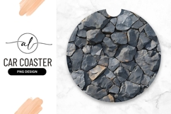 Round Car Coaster Png Rock Wall Texture Product Image 1