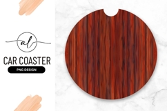 Round Wooden Plank Car Coaster Png Product Image 1