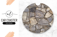 Stone Wall Texture Round Car Coaster Png Product Image 1
