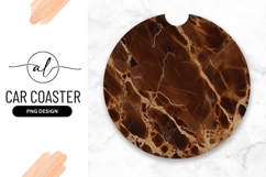 Brown Marble Texture Round Car Coaster Product Image 1
