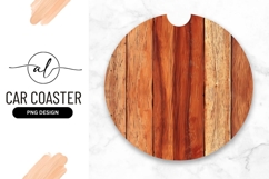 Wooden Planks Round Car Coaster Png Texture Product Image 1