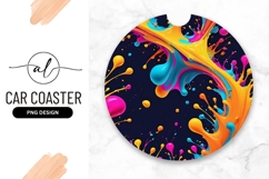 Vibrant Colorful Abstract Paint Splatter Round Design Product Image 1
