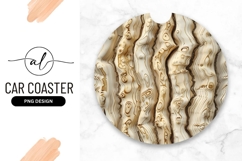 Abstract Wood Grain Texture Car Coaster Design Product Image 1