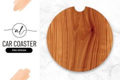 Wooden Texture Round Car Coaster Png Product Image 1