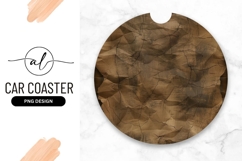 Cracked Wrinkled Paper Texture Round Car Coaster Product Image 1