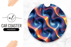 Abstract Wave Round Car Coaster Png Product Image 1