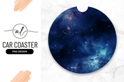 Cosmic Nebula and Starfield Design in a Round Car Coaster Product Image 1
