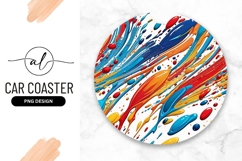 Colorful Abstract Paint Splatters in a Round Shape Product Image 1