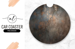 Cracked Metallic Circle Texture with Rust and Blue Tones Product Image 1