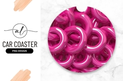 Glossy Pink Ring Shapes Overlapping in a Circular Product Image 1