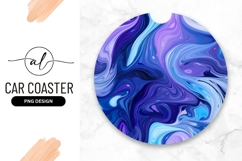 Swirling Abstract Art in Shades of Blue and Purple Circle Product Image 1