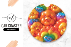 Colorful Smiling Blob Characters in Circle Illustration Product Image 1