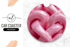 Glossy Pink Abstract Shapes Intertwined in a Circular Product Image 1