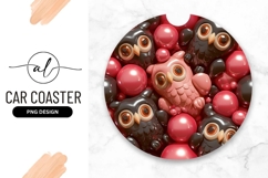 Whimsical Owl Composition with Pink and Black Spheres Product Image 1