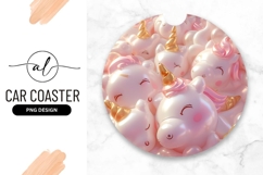 Pink and White Unicorns with Gold Horns and Pink Manes Product Image 1