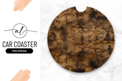 Round Car Coaster Png with Burnt and Cracked Paper Texture Product Image 1