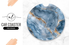 Round Blue Marble Texture with Gold Veins on White Product Image 1