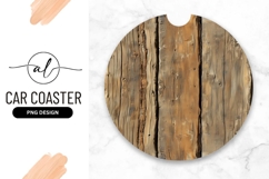 Round Wooden Plank Car Coaster Texture Design Product Image 1