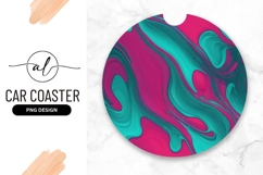 Abstract Pink And Teal Liquid Swirls Round Product Image 1