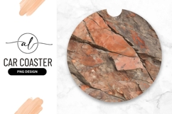 Reddish Rock Texture Round Car Coaster Png Product Image 1