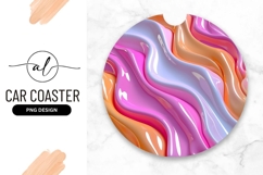 Abstract Pastel Swirls Round Car Coaster Png Product Image 1