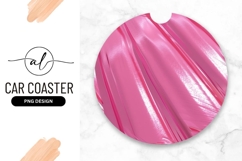 Pink Shiny Wrap Round Car Coaster Png Product Image 1