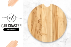 Wood Grain Round Car Coaster Png Product Image 1