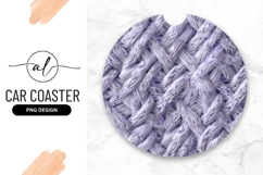 Light Purple Fabric Texture Round Car Coaster Product Image 1