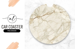 Beige Marble Texture Round Car Coaster Png Product Image 1
