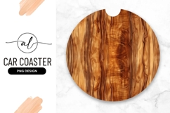 Brown Wood Texture Round Car Coaster Png Product Image 1
